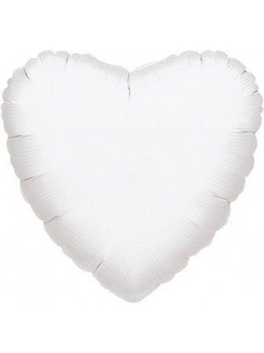 Picture of METALLIC WHITE HEART FOIL BALLOON 18INCH